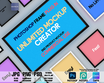 Frame Creator Plugin Photoshop, frame mockup, All sizes frames commercial use ui