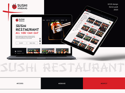 Sushi Restaurant Website UX/UI branding cafe cart design desktop ecommerce figma japanese style menu design payment red and black restaurand website shop store website sushi ui ux ux ui design