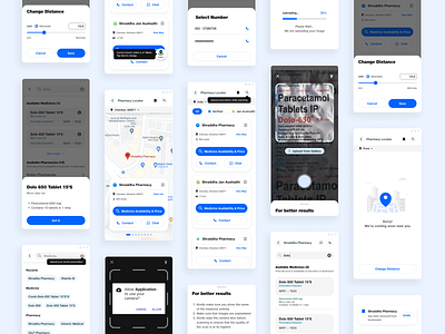 Pharmacy Locator Concept App aesthetic android clean ui digital health digital pharmacy experience drug store gps healthcareinnovation medical medicationaccess medicine finder microinteraction minimalistic mobile ocrscanning pharmaceutical pharmacyapp pharmacylocator ui concept uxuidesign