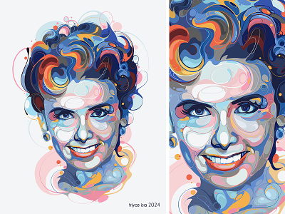 Lena Horne art style artist buble colorful design fanart illustration portrait portrait illustration singer vector vectorart