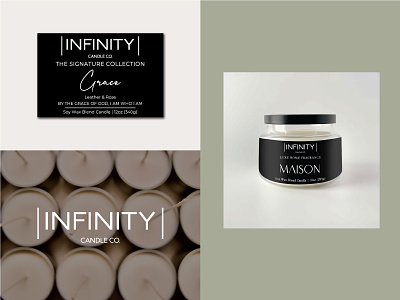 Infinity Candle Co. | Packaging brand identity branding catalog design fragrance brand label designs layout design photo retouch product photography