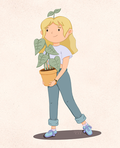 Girl with a flower character design children book illustration children illustration digital art digital drawing digital illustration illustration illustrator procreate procreateillustration