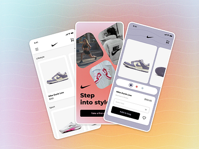Nike App Clickable prototype animation app application clickable prototype designer figma graphic design illustration microinteractions mobileapp prototyping typography ui uiux vector web webdesign