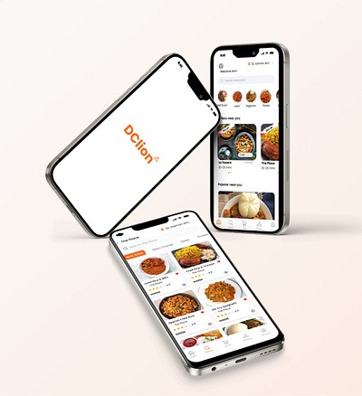 Dclion Food delivery app mockup app branding design mobile app product design ui uiux design ux