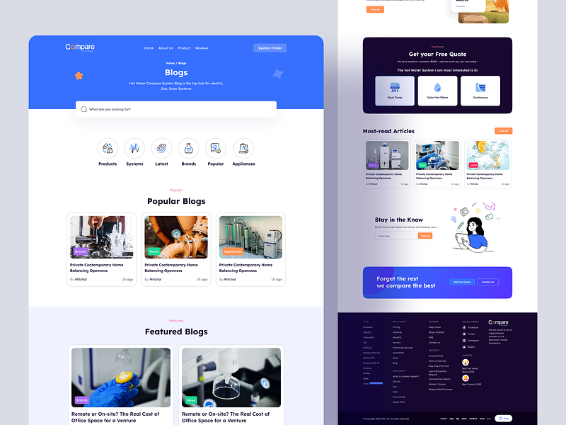 Blog Page Product Web blog blog page blog preview clean ui design complete website solution creative website design design system figma framer developer ui designer uiroll uiux website design website designer