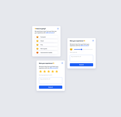 Customer Feedback Form UI customer feedback dailyui emoji feedback form rating selector slider uidesign uiux