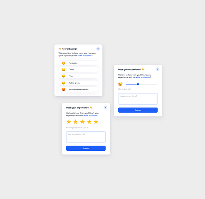 Customer Feedback Form UI customer feedback dailyui emoji feedback form rating selector slider uidesign uiux