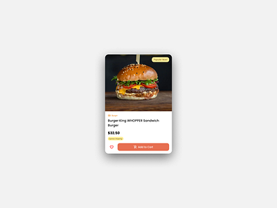 Product card app design ui ux web design