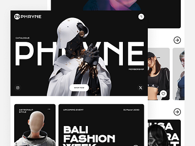 Phryne Hetaira - Fashion Company Website branding cyberpunk design fashion figma landing page lifestyle ui website