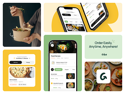 Delivery app for restaurants - Gibo delivery delivery app food app graphic design interface mobile app mobile design order restaurant restaurant screen ui ui design uiux