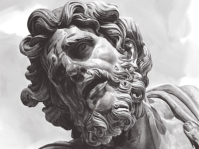 Captive design digital art illustration louvre pencil procreate drawing roman sketch statue