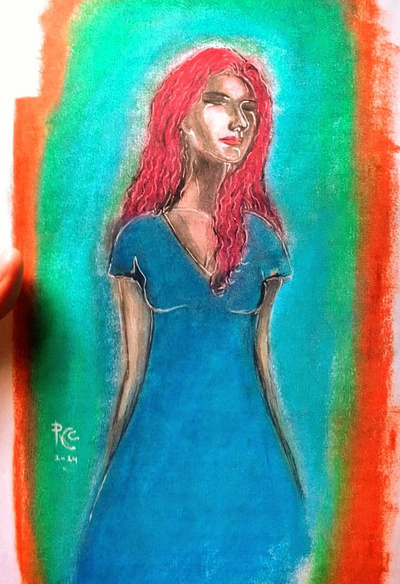 The Woman in the Blue Dress by PaulCamell713 art artwork belfordroxo brasil concept design graphic design illustration paulcamell713 rj