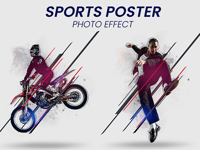 Sports Poster Photo Effect design digital editable effect graphic design illustration mockup motion graphics photoshop psd ui