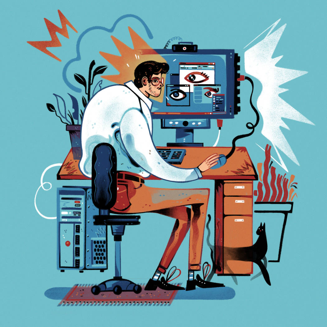 Working From Home clipstudio clipstudiopaint digital editorial illustration