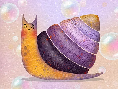 "Dreamy Snail" Illustration art book book cover book desing book illustration book illustrator character design children children book children book illustration design digital art digital illustrator illustration illustrator kidlit kidlit illustration logo picture book illustration stickers