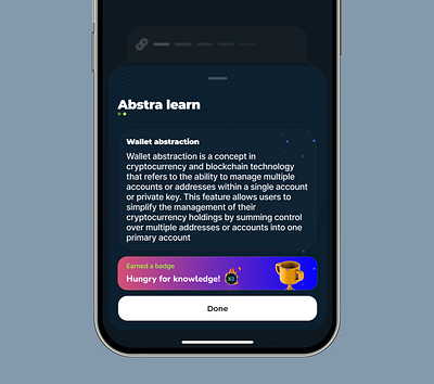 Educative modals for Abstra wallet animations blockchain blockheight crypto wallet dark mode modals web 3