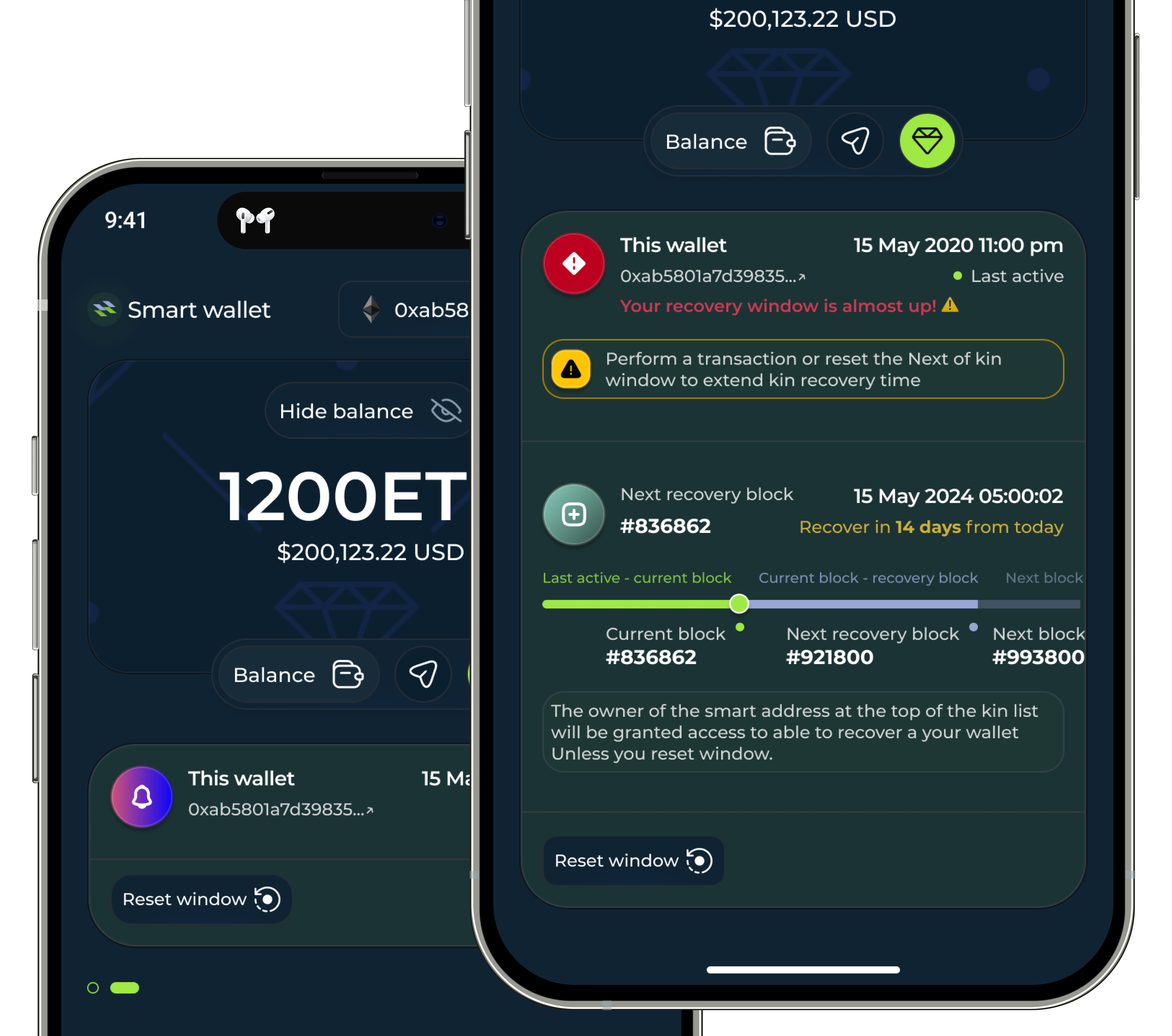 Educative modals for Abstra wallet crpto wallet dark mode ui ux web 3