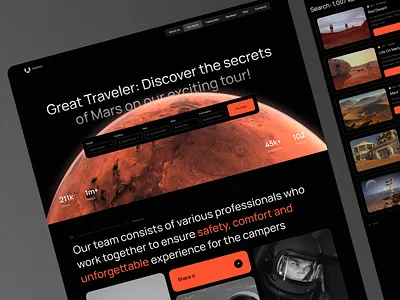 Mars tickets landing page branding design landing mars ui ux web