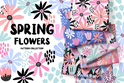 Spring flowers pattern collection