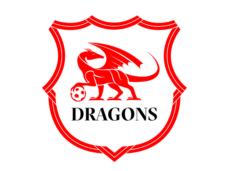 Dragons - Youth Soccer Logo art direction brand design branding crest design footbal futbol graphic design illustration logo soccer sports youth