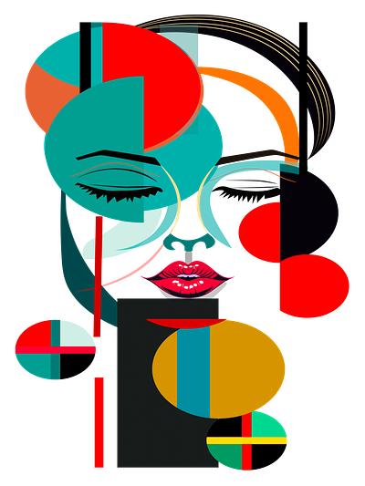 Woman Face Digital Art art digital art face illustration logo music poster