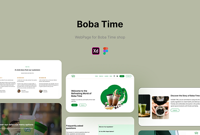 Boba Time Shop Landing Page design landing page ui ux web design