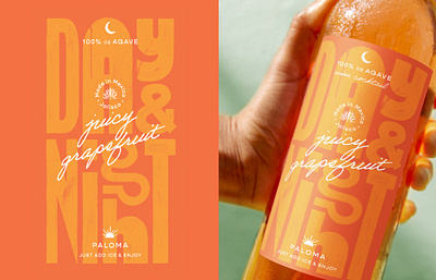 Day & Night Margaritas beverage branding hand lettering identity illustration logo typography wine label