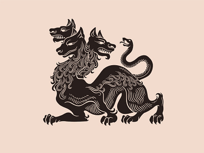 Cerberus cerberus design dog greek mythology illustration ink linework mythology procreate