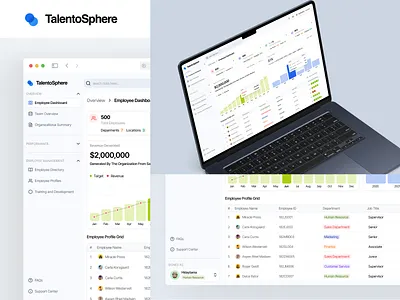 TalentoSphere - HR Management Dashboard dashboard employee hidaytama hr hr dashboard human resource management slabdsgn staff tracking ui