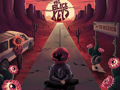 The black keys to Mexico art design digital illustration graphic design illustration póster design