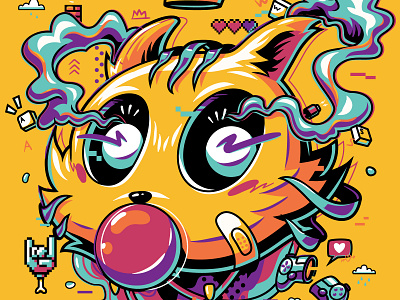 Klutch Moment animal apparel cartoon cat cute design game hoodie illustration merch vector