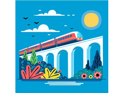 National Train Day in Cartoon Style Illustration cartoon celebration day event happy history holiday journey locomotive national passenger rail railroad railway station tradition train transport transportation travel