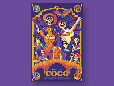 Coco Movie Poster animation coco color design graphic design illustration movie poster