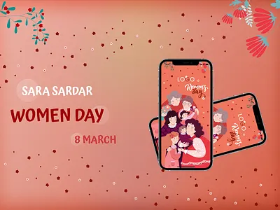 Thumbnails Splash screens mobile app for Women Day 8 March branding design ilustration logo mockup splash thumbnail ui ux woman women women day
