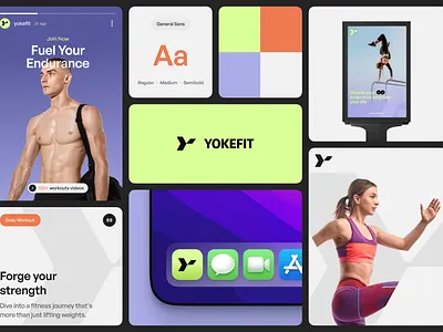 Yokefit - Workout Branding App brand branding branding workout branding workout app clean graphic design guideline identity logo modern sport visual identiy workout app workout logo