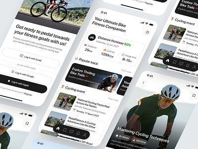 Goes - Smart Bike App🚴‍♂️ app bicycel bike biking control cycling health ios mobile rotes route saas smart smart bike app sports app traker ui design