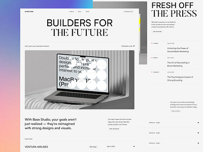 Base Studio - Design Agency Website Template agency graphic design laptops marketing portfolio press printing projects uiux web template website