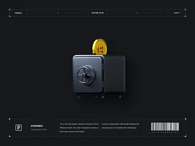 Strongbox 3d color design icon illustration ui