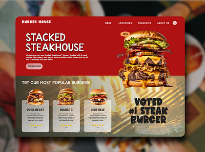 Food Ordering Landing Page UX UI Web Design branding burger food ordering graphic design illustration landing page logo restaurant typography ui ui design ux design web design website