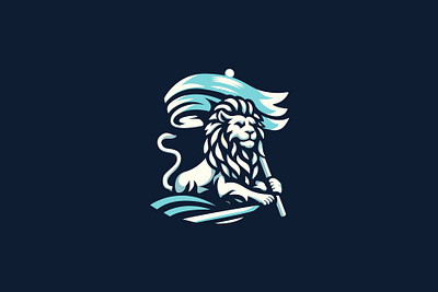 Lion and Flag Logo branding graphic design logo