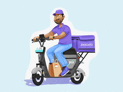 🛵 📦 artists food delivery graphic design illustration illustrator india indian product illustration swiggy visual design yulu zepto zomato