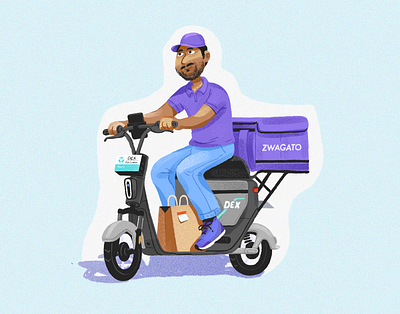 🛵 📦 artists food delivery graphic design illustration illustrator india indian product illustration swiggy visual design yulu zepto zomato