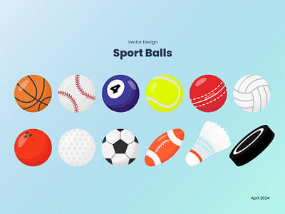 Vector Design - Sport Balls ⚽⚾🥎🏀🏑 ball design graphic design icon illustration sport vector