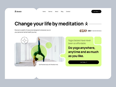 Yoga Website Header banner branding concept banner graphic design header hero banner landing page logo product design typography ui design ui ux design user interface ux design web header website yoga web design