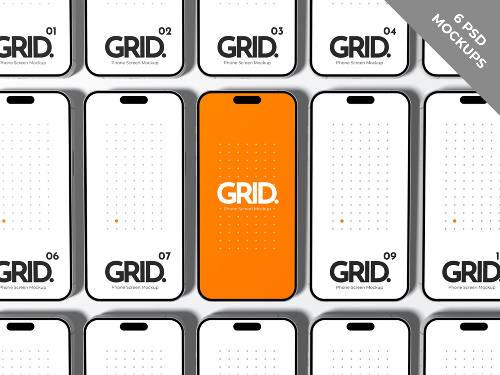 Grid Phone Screen Mockup app application brand developers grid interface mockup phone screen smarphone ui web website