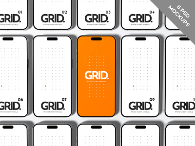 Grid Phone Screen Mockup app application brand developers grid interface mockup phone screen smarphone ui web website