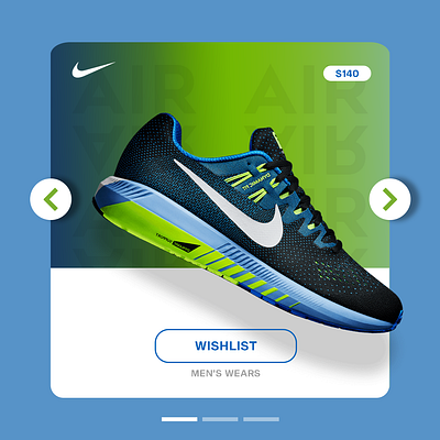 Simulation of UI shoe shopping design branding graphic design