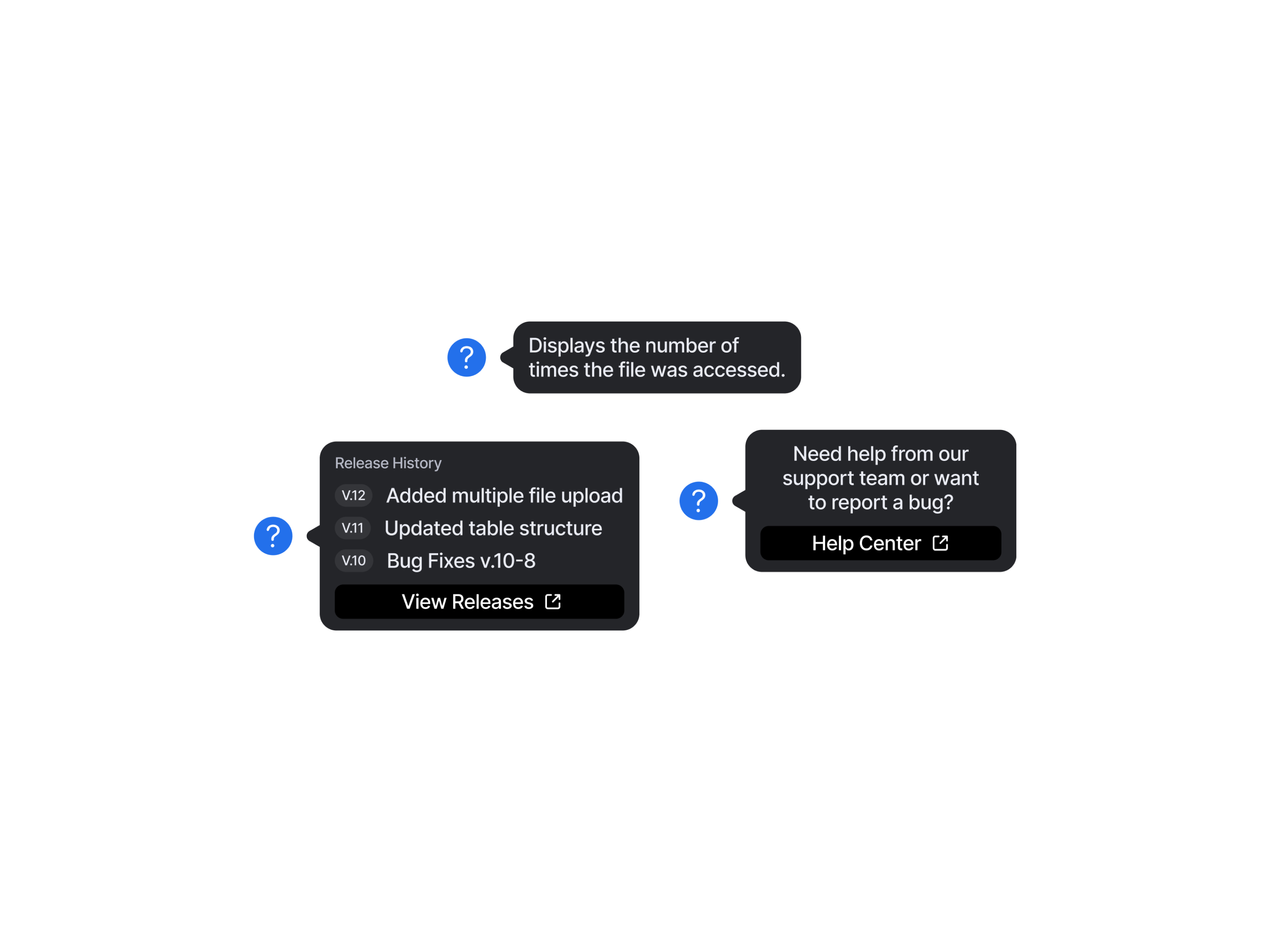 Tip Floating Button app button chips component design design system figma floating help history hover minimalist modal state tip ui ui design ui kit version widget