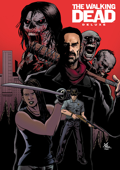 The Walking Dead Deluxe artist artwork challenge character illustration comic artist comic style concept cover art design drawing horror ideas illustration image comics layout poster art survival the walking dead thriller zombie
