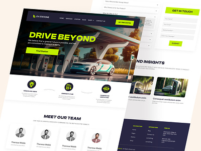 EVStation - EV Charging Station Finder App b2b case study charging app charging app ui charging station clean ev insight landing page landing page design station finder app station finder application tesla ui website